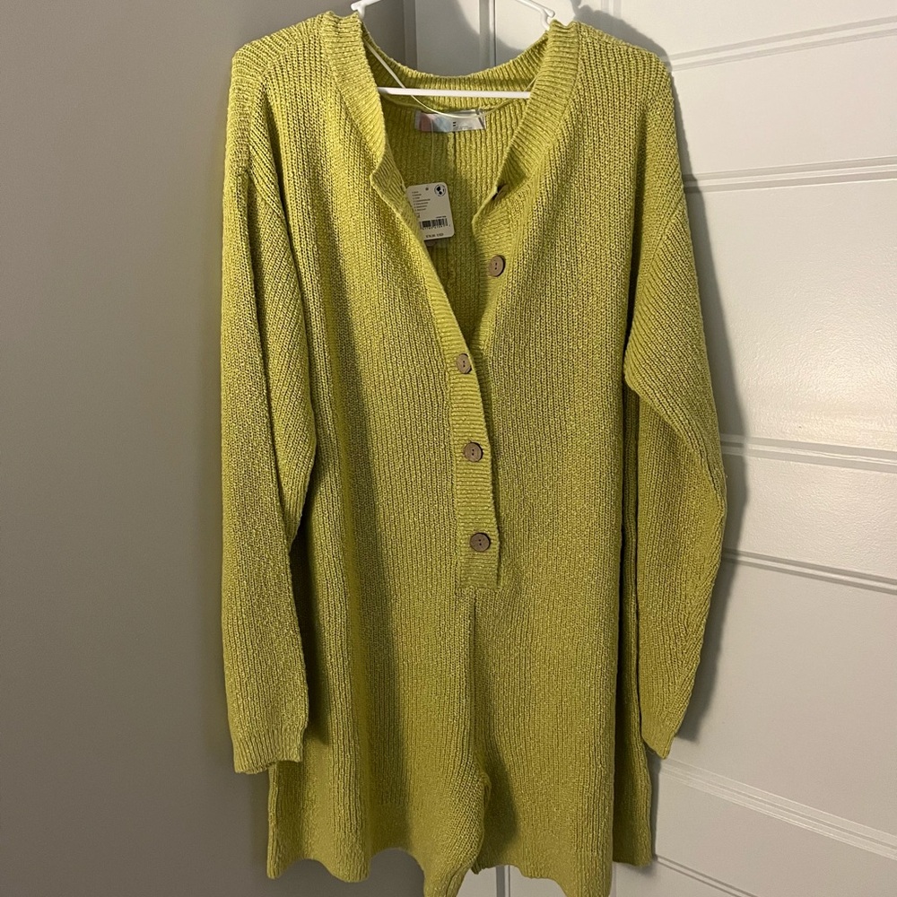 Free People Lime Green Knit Romper - Picture 2 of 4